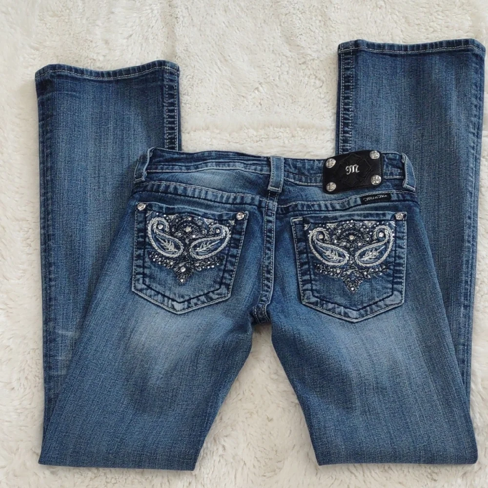 MISS ME BOOT Blue Embellished Jeans - Picture 4 of 17